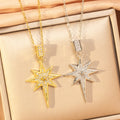 [titanium steel] fashion hot-selling eight-pointed star necklace for women, fashionable, light and luxurious, personalized and high-end clavicle chain jewelry