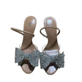 Za women's shoes 2025 new arrivals: versatile bow-tie round toe high heels, stiletto heels, slingback sandals with sequin detail