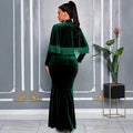 Amazon velvet tassel two-piece set bow tie shawl cinched waist mermaid evening gown dresses