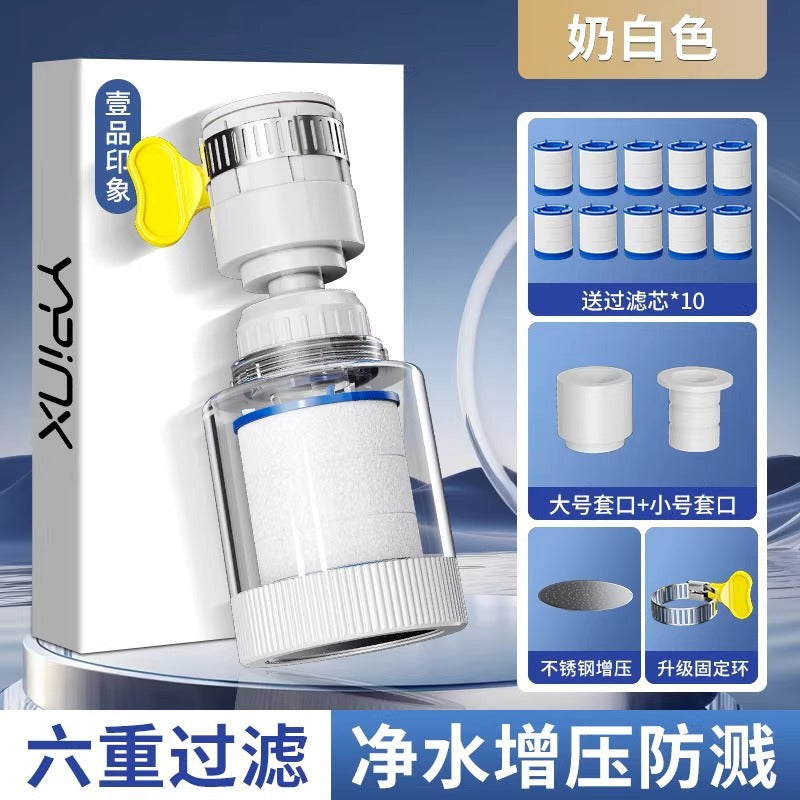 Kitchen faucet filter anti-splash extender - universal fit for home water purification