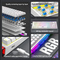 Raiku gk68 blue switch mechanical keyboard - gaming, hot-swappable, high-performance, light box, detachable cable