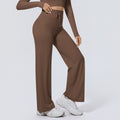 New arrival cross-border double-sided nylon high waist elastic loosecasual wide-leg nine-point pants running fitness yoga bottom pants