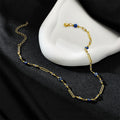 Amazon fashion devil's eye imitation pearl clavicle chain 14k gold beads copper beads beaded ot buckle women's necklace