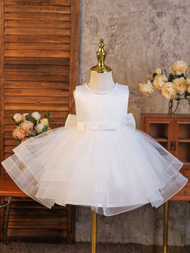 New children's dress - sky blue sleeveless tulle princess dress - export quality summer girl's elegant birthday dress