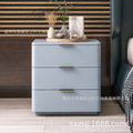 Bedside cabinet popular douyin new arrival leather art simple modern solid wood room master bedroom wholesale rock slab countertop