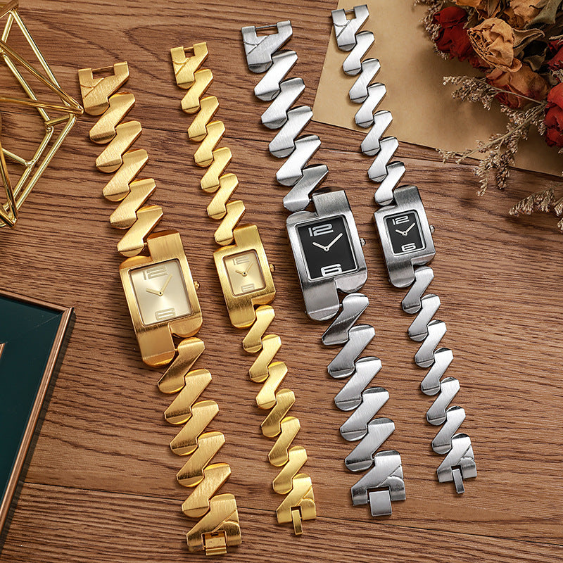 watch retro square couple quartz bracelet watch elegant accessible luxury fashion gold classic medieval watch