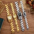 watch retro square couple quartz bracelet watch elegant accessible luxury fashion gold classic medieval watch