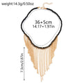 Tassel necklace wholesale european and american cross-border e-commerce foreign trade jewelry personalized exaggerated pendant niche rice bead clavicle chain for women