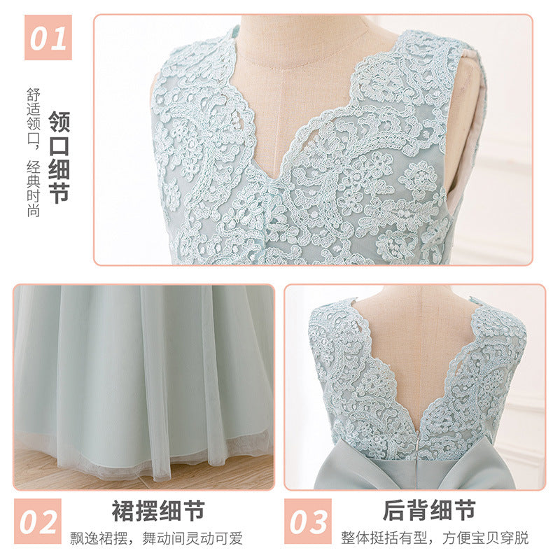 Export style kids dress host dress classy sense accessible luxuryniche styleclassygirllacepatchwork back deep v
