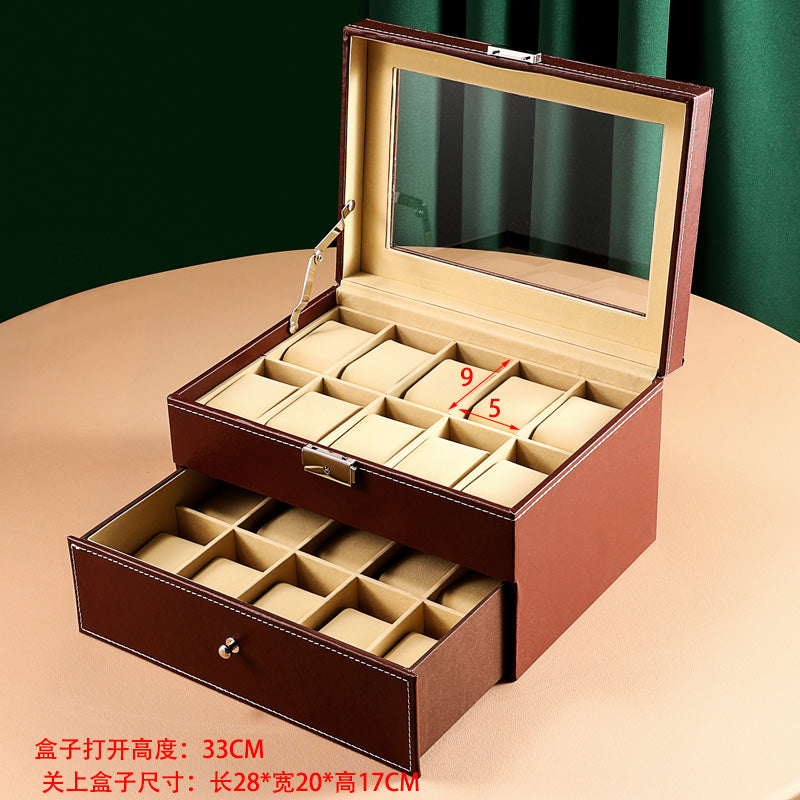 Leather watch box, watch storage box, watch display box, watch box, multiple watches, jewelry box, sunroof bracelet box.