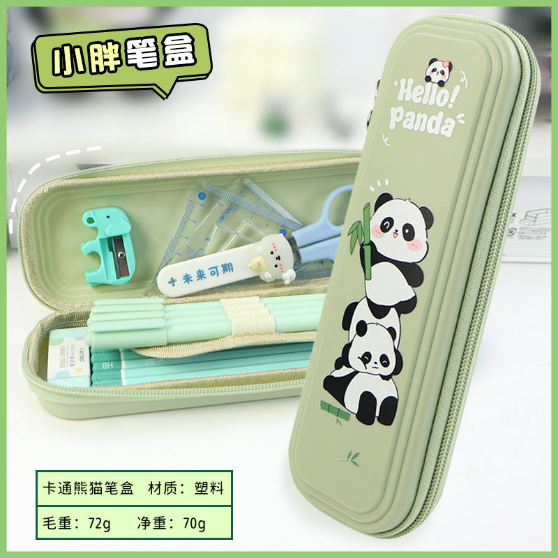 School season pencil case cartoon panda stationery case large capacity primary and secondary school students cute pencil case 2024 new pencil case