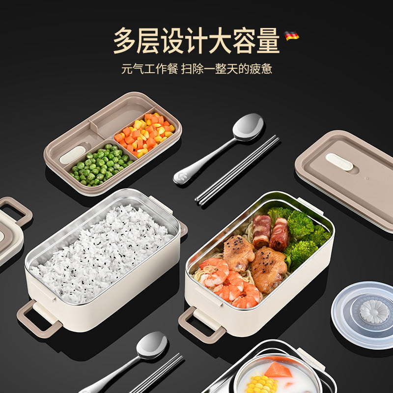 304 water-free thermal insulation lunch box Office workers hot rice artifact portable with rice lunch box Bento box thermal insulation lunch box