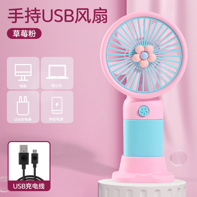 Bestselling cross-border handheld fan - portable usb rechargeable mini cartoon desk fan for office use