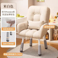 【white adjustable height leg chair - double layer leather】(free lumbar pillow included)