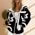 hot-selling plus-size women's zip-up hoodie, new casual long-sleeve hooded sweatshirt jacket, dropshipping available