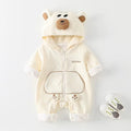 Newborn outing outfit cute newborn clothes for boys and girls hooded jumpsuit spring & fall romper jacket baby trendy