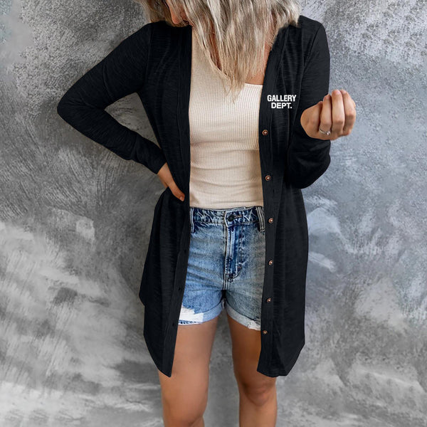 M3107D autumn and winter new European and American   wish women's clothing long solid color casual long-sleeved cardigan women
