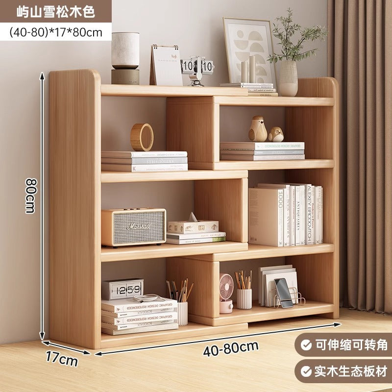 Solid wood color bookshelf Desktop shelf Children's desk Storage rack Household desk Small bookcase Office locker