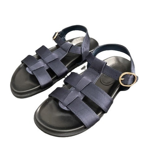 Summer new arrivals: women's satin flat sandals - commute, casual, outdoor, fashionable, thick-soled, color block beach sandals