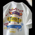 White cotton boys' short-sleeve t-shirt, summer  new arrival, loose fit, casual cartoon print, kids' half-sleeve tee 002