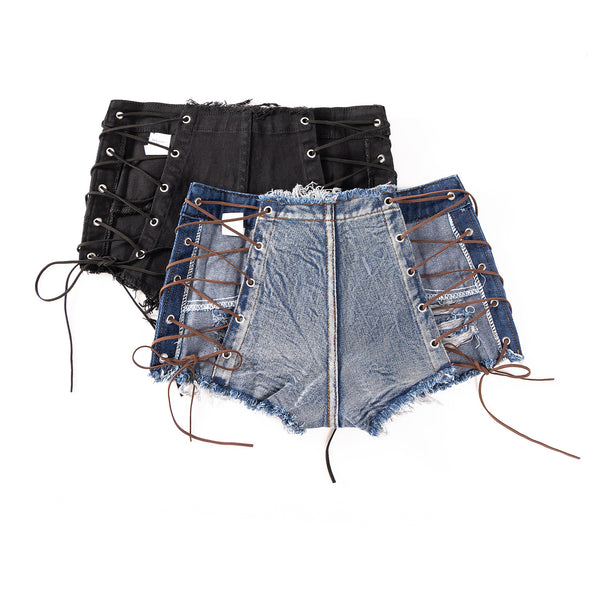 861 # New European and American Summer and Autumn Women's Denim Shorts Hot Pants Super Nightclub Women's Sexy High Waist Jeans