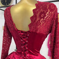 European and american cross-border women's fashion:  autumn new arrivals - sexy and elegant asymmetrical lace backless tie-up dress