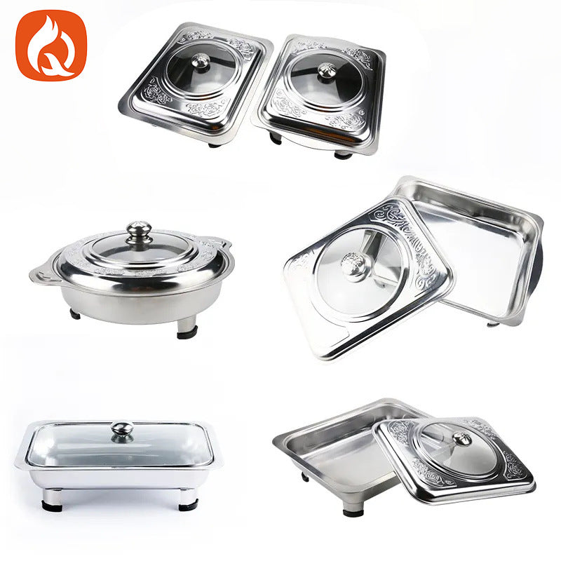 Manufacturer stainless steel four-legged stove casual hotel restaurant buffet stove outdoor picnic four-legged square stove round stove wholesale