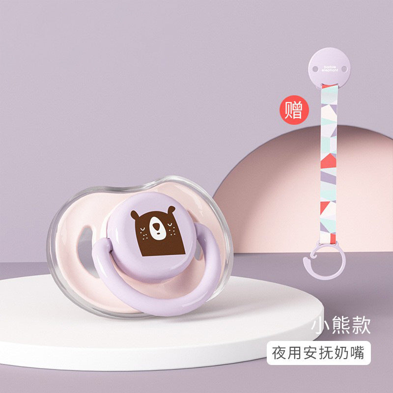 Pacifier soft silicone newborn baby comfort handy gadget sleep type artificial breast milk baby pacifier anti-drop chain
