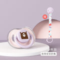 Silicone pacifier for newborns - soothing comfort, sleep aid, realistic nipple design, anti-drop chain, customizable