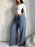 Amazon american retrostripes pantsfall and winterplaid lazy casual pants feel soft and waxy outweardrapedstraight-leg long