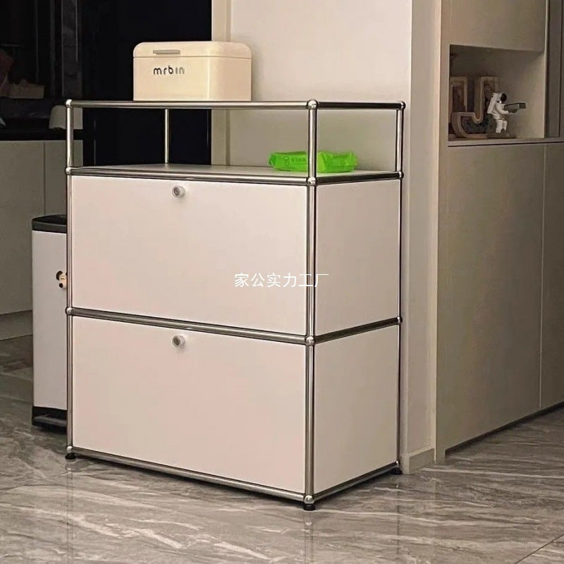 Stainless steel medieval bedside table USM bedroom modern simple shelf ins module storage TV side cabinet complete