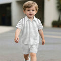 hot-selling children's short-sleeved shirt set, casual shirt set, summer simple stripes, dropshipping available