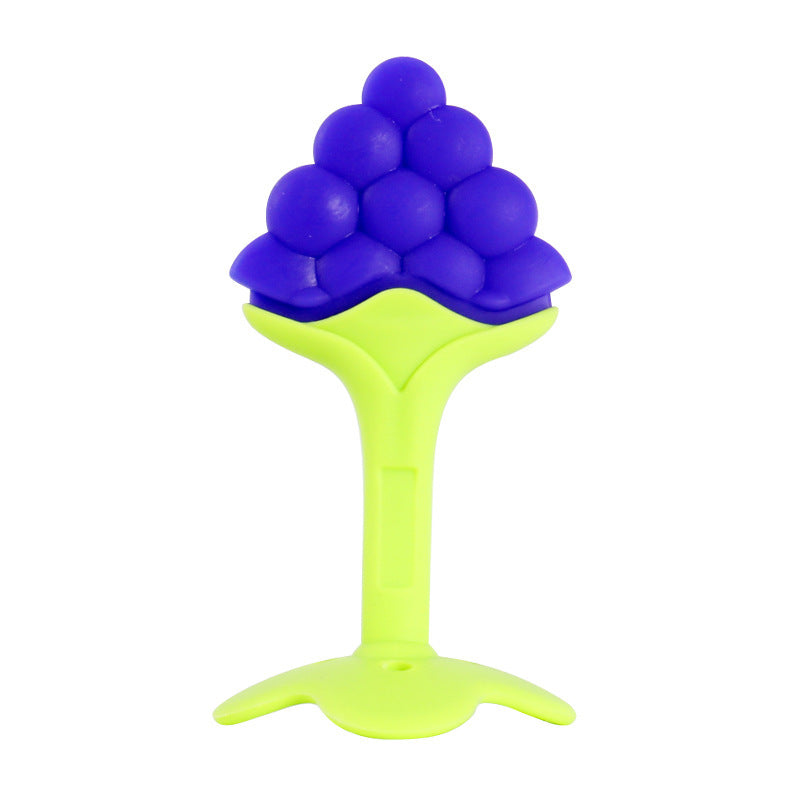 Baby fruit toothpaste baby molar stick food grade silicone biting glue manufacturer two-color three-dimensional strawberry biting music
