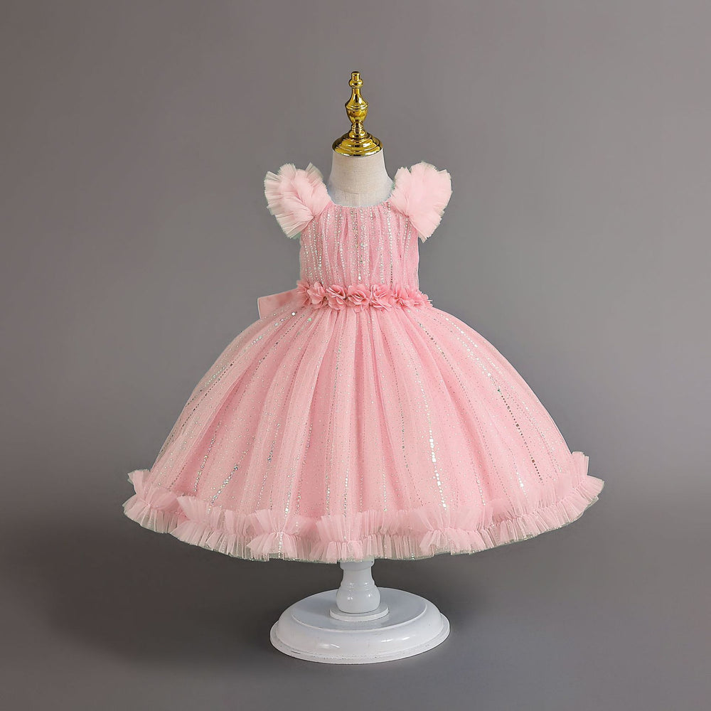 New arrival: sequined floral princess dress for girls - perfect for christmas and special occasions!