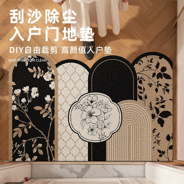 Entry door floor mat Entry door Home door mat Non-slip silk ring dirt-resistant foot mat New carpet can be cut