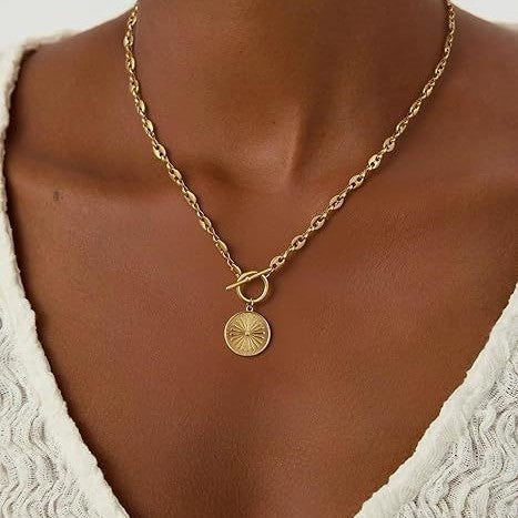 amazon fashion new product ot buckle necklace copper heart-shaped pendant fashionaccessible luxury clavicle chain women's jewelry gift