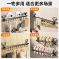 Suction cup kitchen storage rack hook hanging rod punch-free spatula spoon knife all-in-one hanging rack wall-mounted storage rack