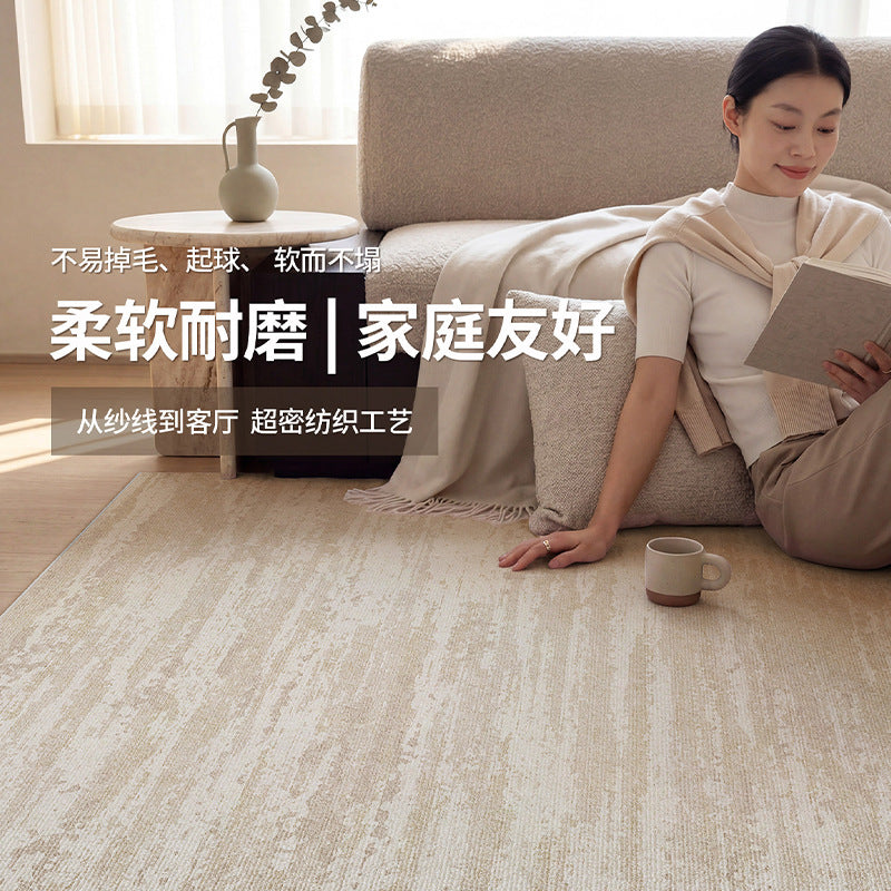 Carpet living room new style no-wash and wipeable sofa soundproof floor mat light luxury cream style high-end thickened bedroom floor