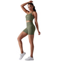 European and american sexy backless bra sports tank top high-waisted butt-lifting leggings seamless yoga outfit quick-dry fitness set