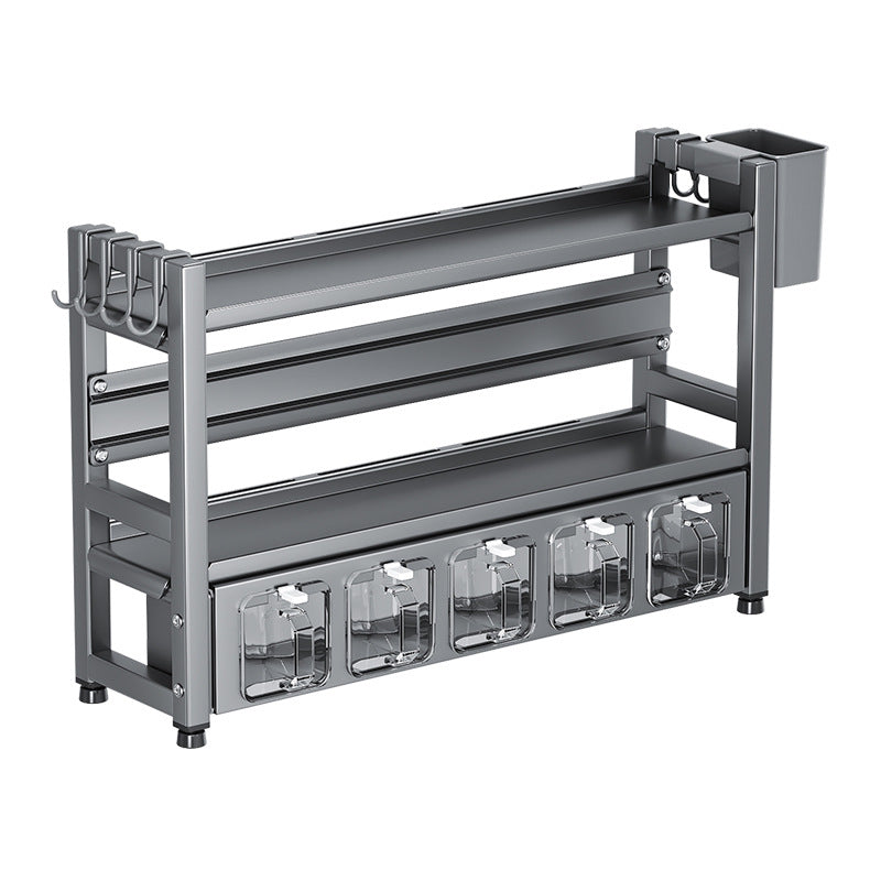 No punching, kitchen storage rack, oil, salt and vinegar seasoning rack, kitchen knife rack, seasoning rack, countertop multi-layer cutting board rack