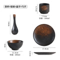 Personalized ceramic tableware set for home and restaurant: stylish retro ceramic shallow dishes and soup bowls, perfect for single servings