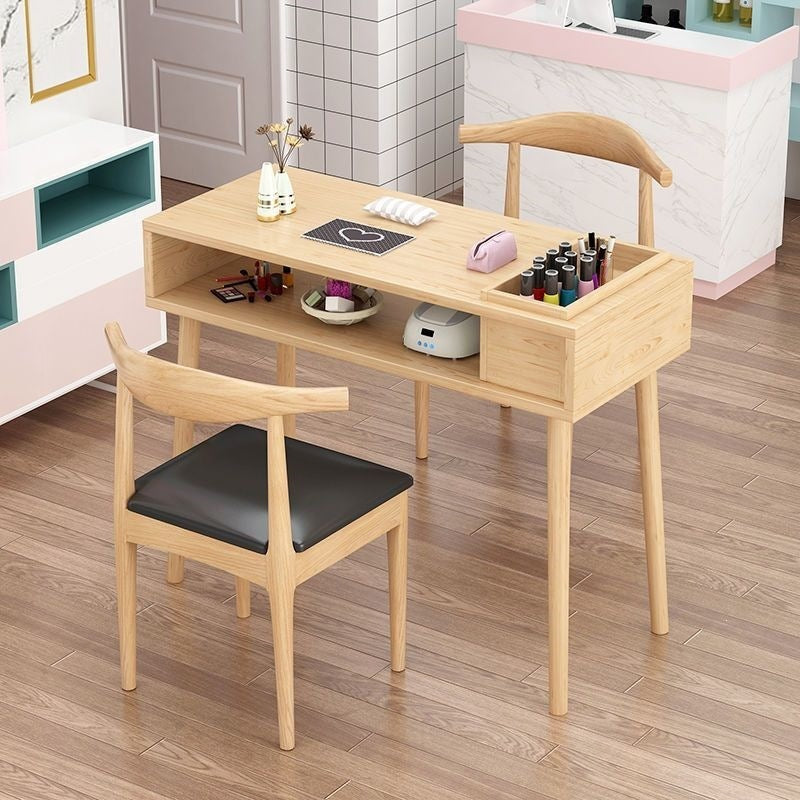 Solid wood manicure shop special table vacuum cleaner inlaid japanese style small for homepopular manicure workbench manicure table