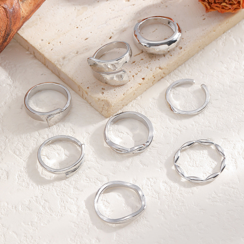 Plain ring wholesale fashion cross-border metal glossy jewelry women's suitfashionins cold style niche style ring