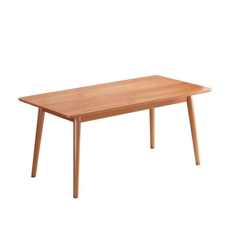 Cherry wood color dining table and chair all solid wood dining table combination dining chair for home rectangular solid wood dining table and chair combination