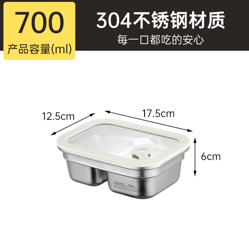 304 stainless steel food storage container - microwave safe, student-approved lunch box, airtight food container for fruits and bento boxes