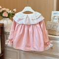 Korean style  spring/autumn new girls' blouse - ruffle collar shirt, trendy and chic, versatile outerwear for baby girls