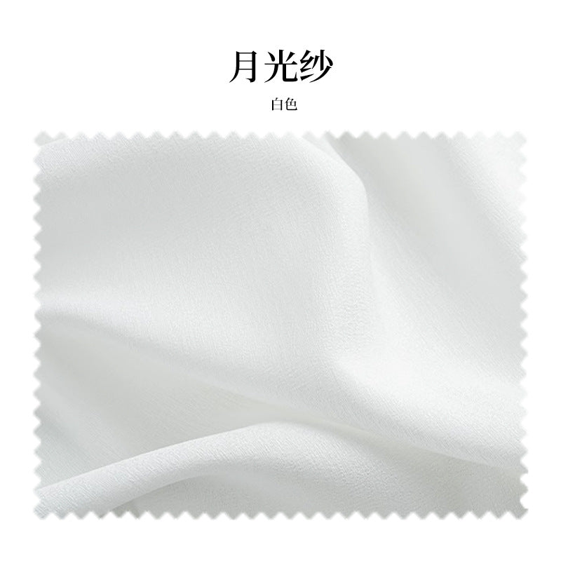 Moonlight yarn small window 2025 new jacquard light feather white yarn light-proof and opaque double door width living room balcony gauze curtain