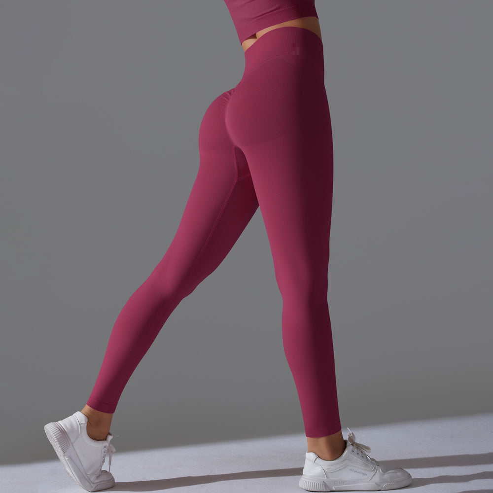 European and american cross-border seamless high-waisted yoga pants - peach lift, tight-fitting leggings, breathable, quick-drying running and fitness workout pants