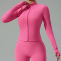 Lulu zip-up compression long sleeve yoga top women's running fitness jacket cloud feel breathable activewear top