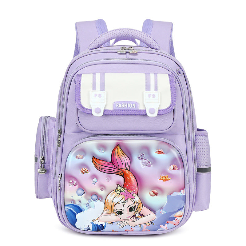 2024 cross-border school backpack for grades 3-6: large capacity, cartoon design, stylish, lightweight backpack with compartment